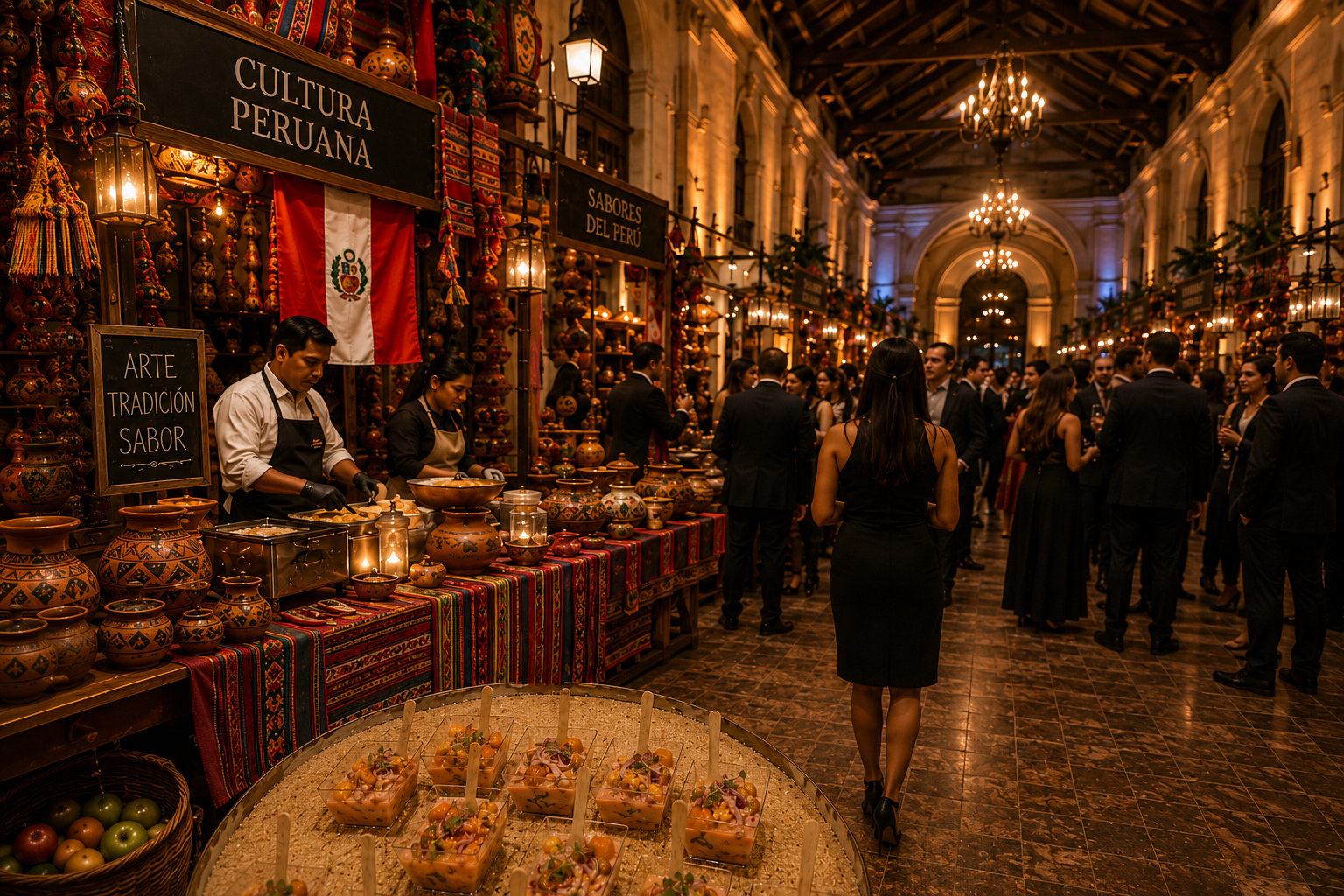 Fair with textiles and products from International exhibitor stands